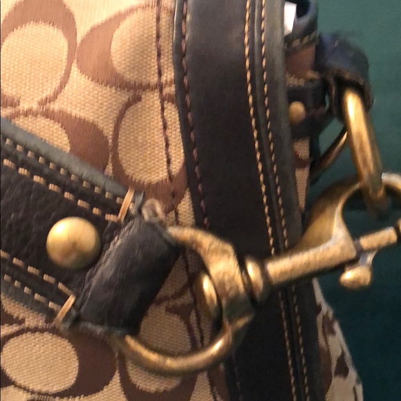 Coach Signature Hobo with Leather Trim - Picture 3 of 11